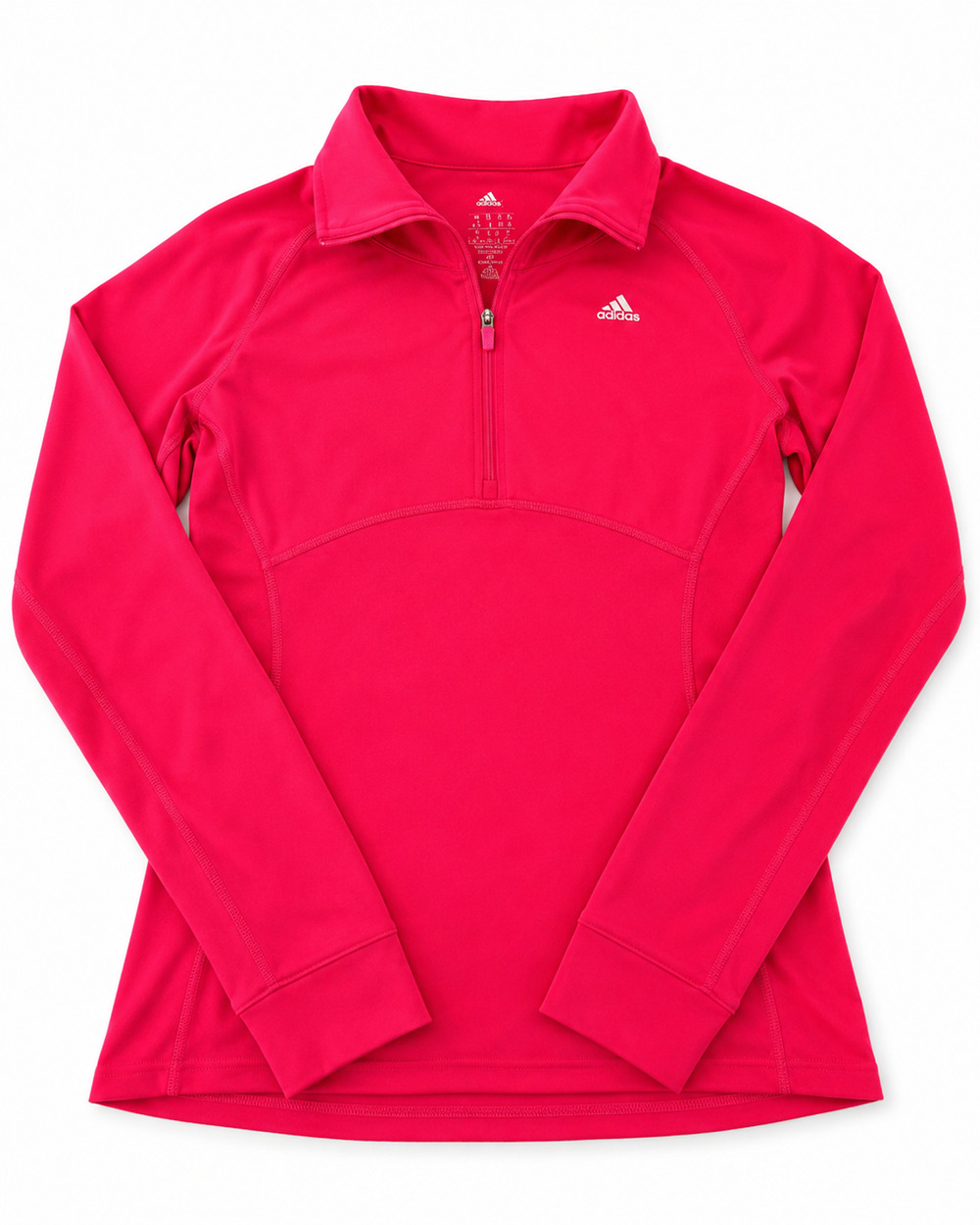 Adidas Climalite Womens Pullover Small Pink 1/4 Zip Running Thumbholes Athletic